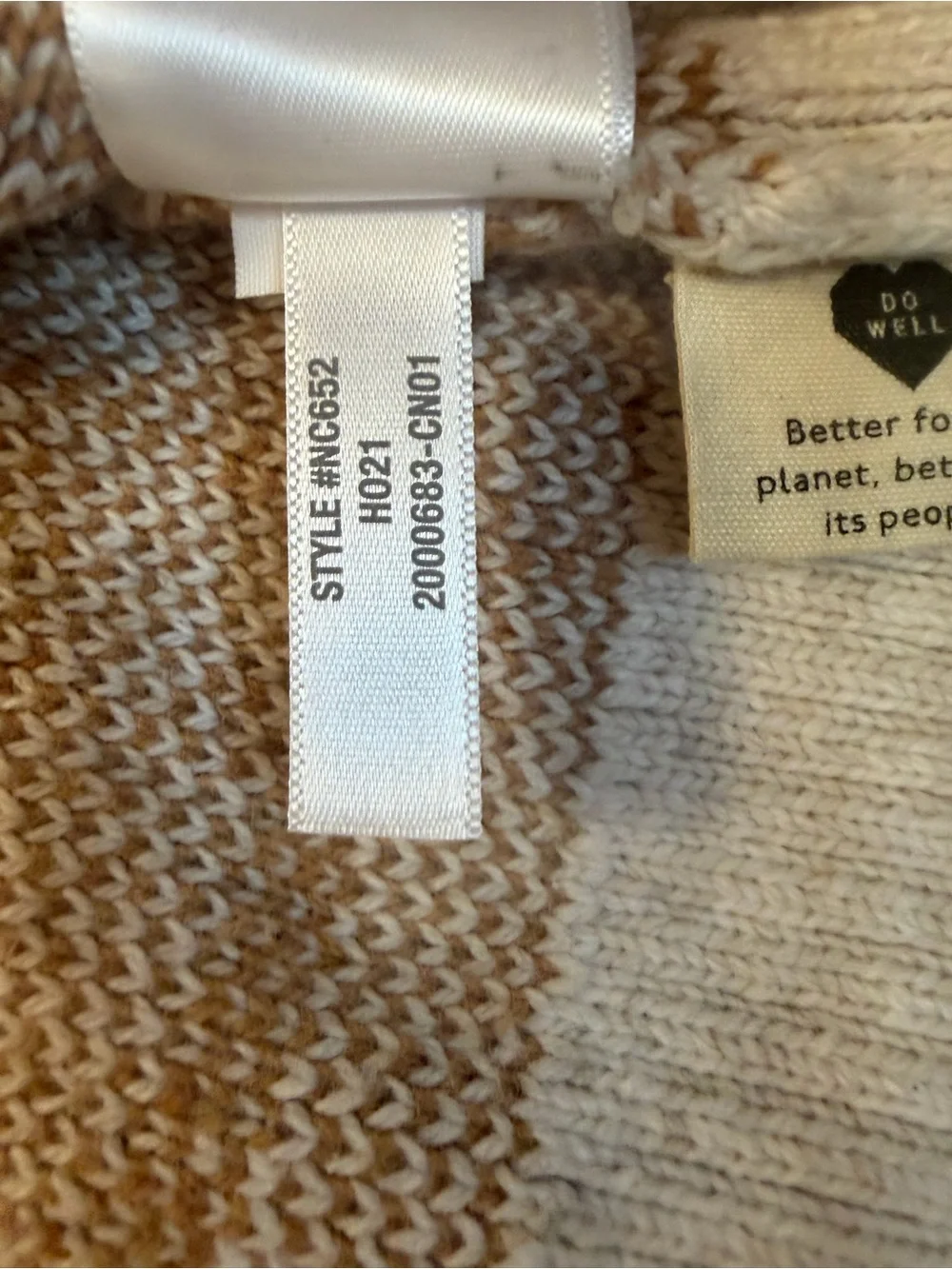 Madewell Cream and Camel Windowpane Turtleneck Sweater